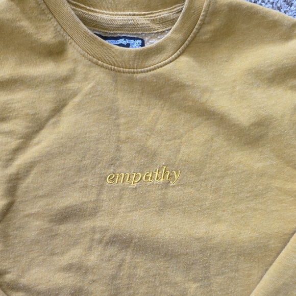 Empathy Men's Crewneck Sweater - Mustard Yellow - Picture 3 of 5